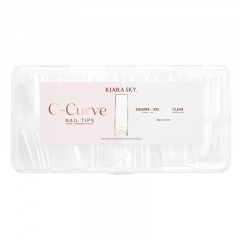 Kiara Sky C-Curve Nail Tips Square XXL Clear