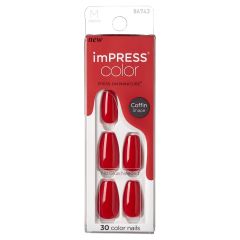 Kiss imPRESS Color Press-on Manicure Coffin Reddy Or Not