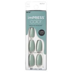 Kiss imPRESS Color Press-on Manicure Coffin Going Green