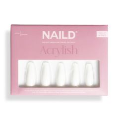 NAILD Press-On Nails White Acrylish Extra Long