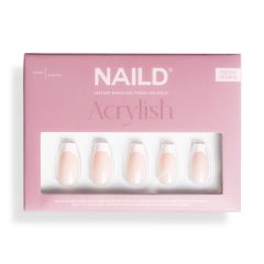 NAILD Press-On Nails French White Acrylish Long