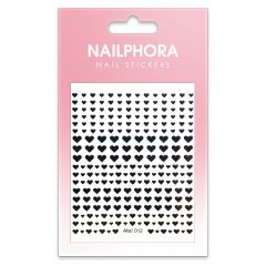 Nailphora Nail Stickers Black Hearts