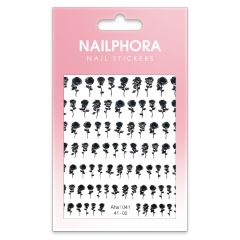 Nailphora Nail Stickers Black Rose