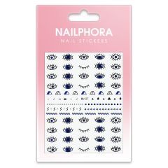 Nailphora Nail Stickers Blue Eyes Lashes