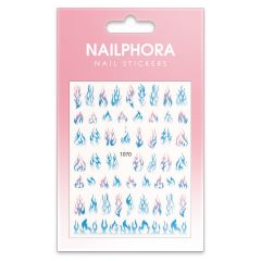 Nailphora Nail Stickers Blue Flames