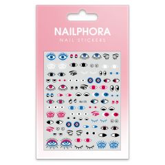 Nailphora Nail Stickers Blue Pink Eyes Mix