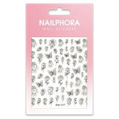 Nailphora Nail Stickers Bunny Rose Line Art