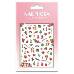 Nailphora Nail Stickers Christmas Bear Present