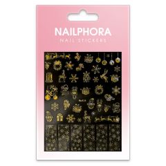 Nailphora Nail Stickers Christmas Day Gold