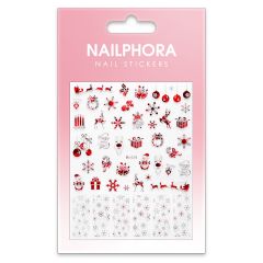Nailphora Nail Stickers Christmas Day Metallic Red
