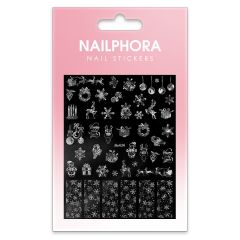 Nailphora Nail Stickers Christmas Day Silver