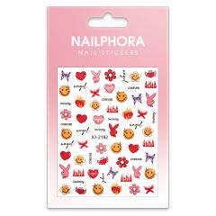 Nailphora Nail Stickers Fire Heart Smiley