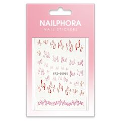 Nailphora Nail Stickers French Tip Red Pink Flames
