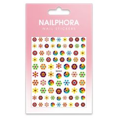Nailphora Nail Stickers Happy Rainbow Flower Smiley