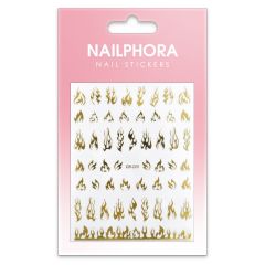 Nailphora Nail Stickers Metallic Golden Flames