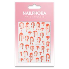 Nailphora Nail Stickers Neon Orange Drip