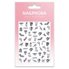 Nailphora Nail Stickers Pink Skull Fantasy