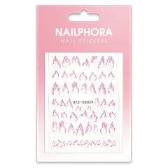 Nailphora Nail Stickers Pink White Flames