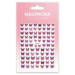 Nailphora Nail Stickers Purple Pink Butterfly
