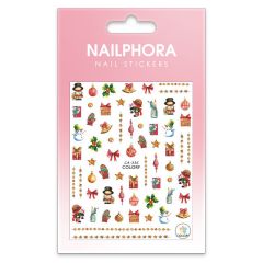 Nailphora Nail Stickers Red Gold Christmas Stuff