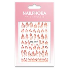 Nailphora Nail Stickers Red Pink Flames