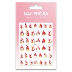 Nailphora Nail Stickers Red Yellow Flames