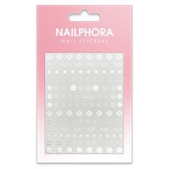 Nailphora Nail Stickers Silver Arrow Smiley Mix