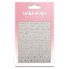 Nailphora Nail Stickers Silver Clover Leafs Bracelet
