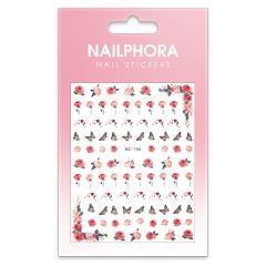 Nailphora Nail Stickers Vintage Rose Butterfly