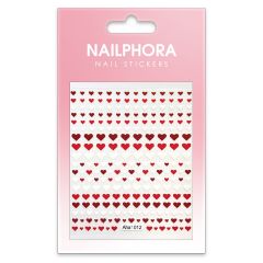 Nailphora Nail Stickers White Red Hearts
