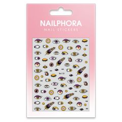 Nailphora Nail Stickers Yellow Purple Eye Feather