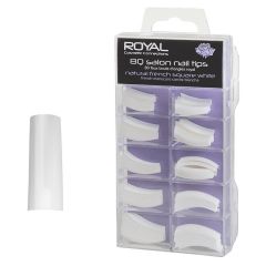 Royal Cosmetics 80 Salon Nail Tips Natural French Square White