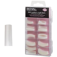 Royal Cosmetics 80 Salon Nail Tips Natural French Square