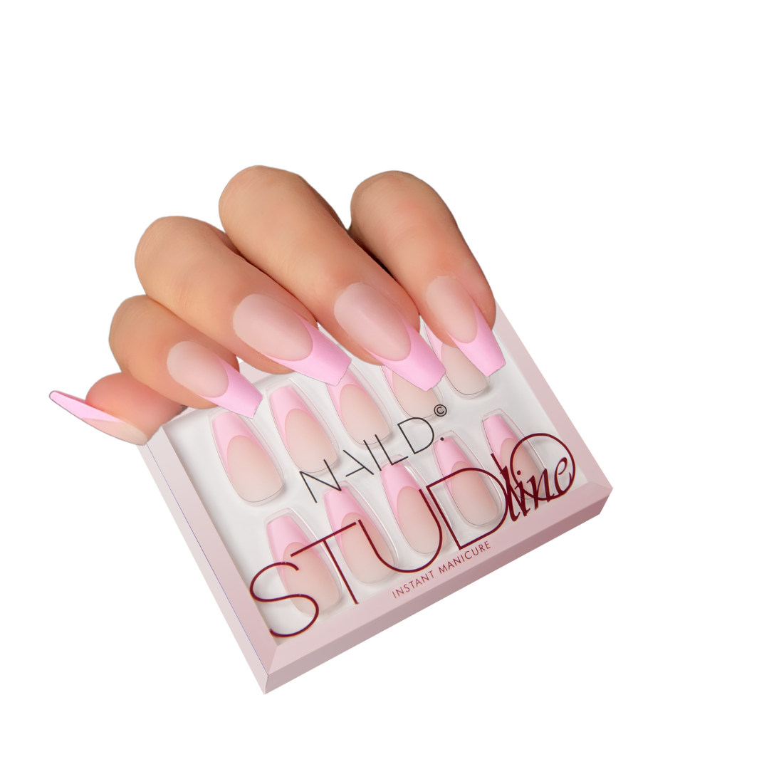 NAILD Studio Line Pop-on Nails Rose Matte Acrylish Extra Long - NagelMusthaves - Voor 23:59u, morgen in huis
