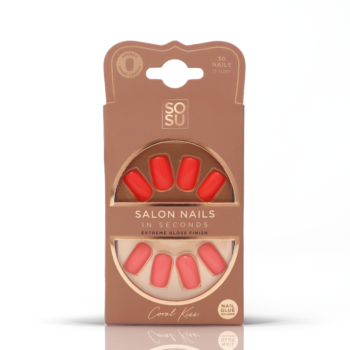SOSU Cosmetics False Nails Coral Kiss