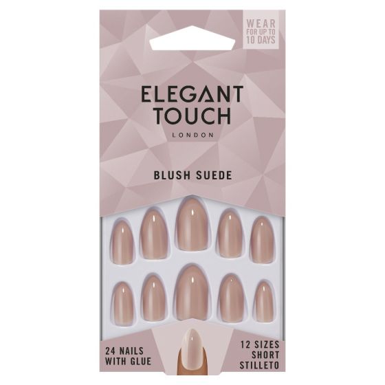 Elegant Touch Blush Suede Nails