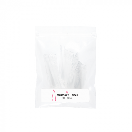 ​​Kiara Sky C-Curve Nail Tips Refill Bag Stiletto XXL Clear