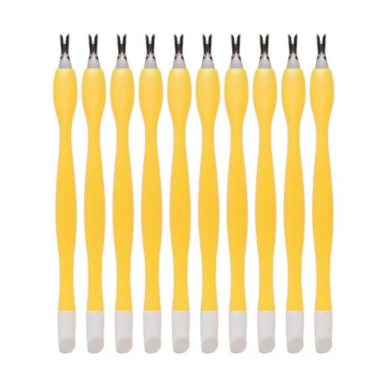 Nailphora Cuticle Pusher Plastic Yellow NF052 10pcs