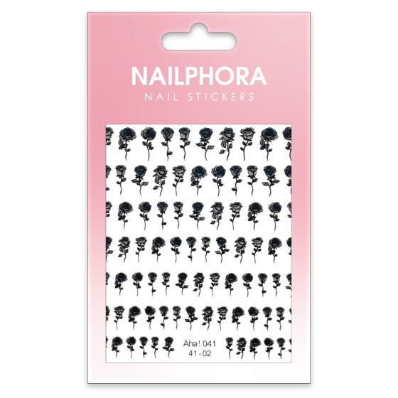 Nailphora Nail Stickers Black Rose