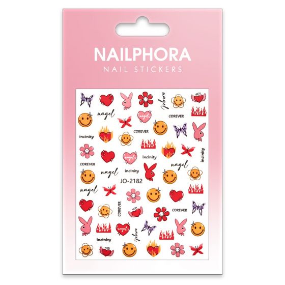 Nailphora Nail Stickers Fire Heart Smiley