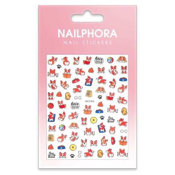 Nailphora Nail Stickers Love Corgi