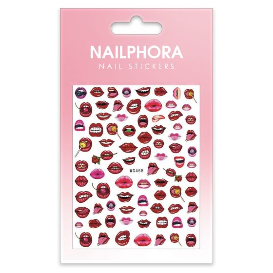 Nailphora Nail Stickers Lips Showing Teeth