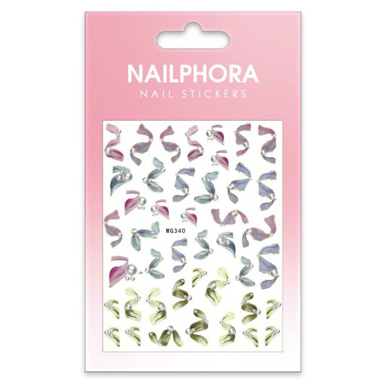 Nailphora Nail Stickers Pink Green Ribbon Mix