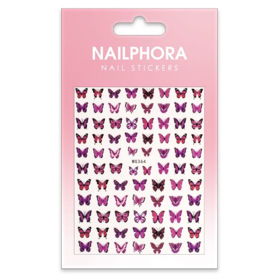 Nailphora Nail Stickers Purple Pink Butterfly