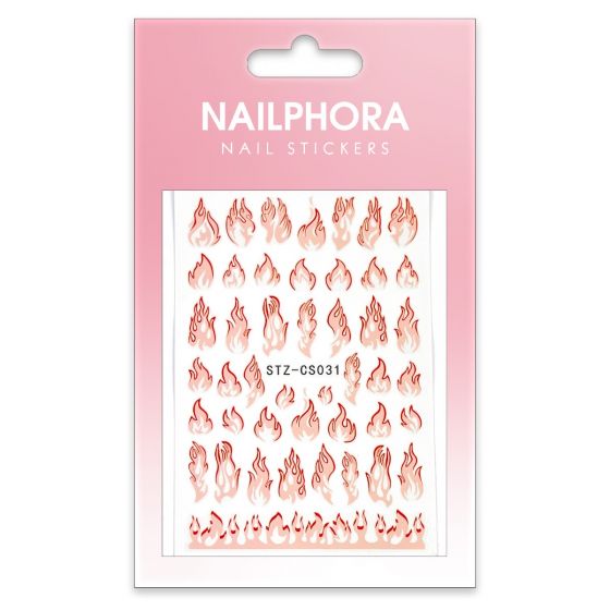 Nailphora Nail Stickers Red Pink Flames