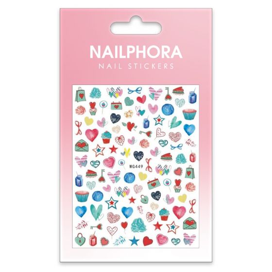 Nailphora Nail Stickers Watercolor Hearts 
