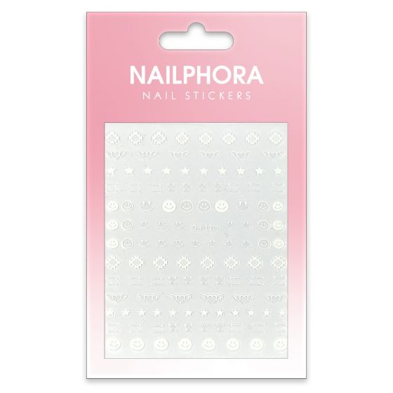 Nailphora Nail Stickers White Arrow Smiley Mix
