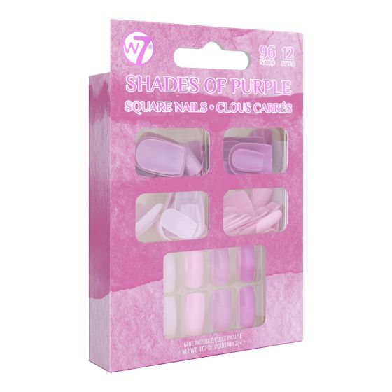 W7 Cosmetics Shades of Purple 96pcs False Nails Set